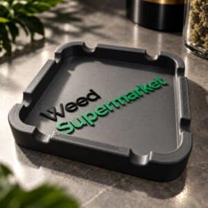 Weed Supermarket branded grey ashtray